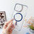 For iPhone 15 Pro J2 High Transparent MagSafe Magnetic Frame Holder Phone Case(Pink)