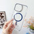 For iPhone 12/12 Pro J2 High Transparent MagSafe Magnetic Frame Holder Phone Case(Royal Blue)