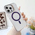 For iPhone 14 Pro Max J2 High Transparent MagSafe Magnetic Frame Holder Phone Case(Dark Purple)