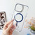 For iPhone 14 Pro Max J2 High Transparent MagSafe Magnetic Frame Holder Phone Case(Dark Purple)