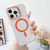 For iPhone 14 Plus J2 High Transparent MagSafe Magnetic Frame Holder Phone Case(Orange)