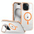 For iPhone 15 Plus J2 High Transparent MagSafe Magnetic Frame Holder Phone Case(Orange)