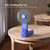 PS-J009 4-In-1 LED Light Buzzer Alarm Mini Folding Handheld Fan(Navy Blue)