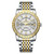 BINBOND B2202 Diamond Dual-calendar Luminous Quartz Watch, Color: Inter-gold-White