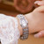 BS Bee Sister Stainless Steel Ladies Bracelet Watch Diamond Wristwatch(Classic Silver)
