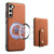 For Samsung Galaxy S23+ 5G Denior D14 NK Retro Pattern MagSafe Magnetic Card Holder Leather Phone Case(Brown)