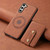 For Samsung Galaxy S23+ 5G Denior D14 NK Retro Pattern MagSafe Magnetic Card Holder Leather Phone Case(Brown)