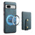 For Google Pixel 7a Denior D14 NK Retro Pattern MagSafe Magnetic Card Holder Leather Phone Case(Blue)