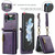 For Samsung Galaxy Z Flip4 5G DG.MING M5 Series Zip RFID Multi Card Detachable Leather Phone Case with Long Lanyard(Purple)