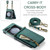 For Samsung Galaxy Z Flip5 5G DG.MING M5 Series Zip RFID Multi Card Detachable Leather Phone Case with Long Lanyard(Green)