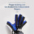 Intelligent Robot Split Finger Training Rehabilitation Glove Equipment With EU Plug Adapter, Size: XXL(Blue Left Hand)