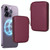 HS-005 MagSafe Magnetic Zipper Card Bag Mobile Phone Back Sticker(Wine Red)