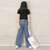 Girl Plus Velvet Loose Broad Leg Sagging Straight Pants Jeans (Color:Dark Blue Size:150cm) Girl Plus Velvet Loose Broad Leg Sagging Straight Pants Jeans (Color:Dark Blue Size:150cm)