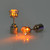 1 Pair Fashion LED Earrings Glowing Light Up Diamond Earring Stud(Orange)