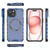 For iPhone 15 Honeycomb Magnetic Ring Shockproof Phone Case(Blue)