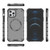 For iPhone 12 / 12 Pro Honeycomb Magnetic Ring Shockproof Phone Case(Black)