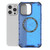 For iPhone 14 Pro Max Honeycomb Magnetic Ring Shockproof Phone Case(Blue)