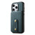 For iPhone 15 Pro Denior D14 NK Retro Pattern MagSafe Magnetic Card Holder Leather Phone Case(Blue)