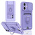 For iPhone 12 Sliding Camshield Magnetic Card Holder Silicone Phone Case(Light Purple)