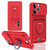 For iPhone 11 Pro Sliding Camshield Magnetic Card Holder Silicone Phone Case(Red)