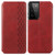 For Samsung Galaxy S21 Ultra 5G Cubic Grid Pressed Horizontal Flip Magnetic PU Leather Case with Holder & Card Slots & Wallet(Red)