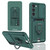 For Samsung Galaxy A12 4G Sliding Camshield Magnetic Card Holder Silicone Phone Case(Dark Night Green)