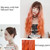 Gradient Long Curly Hair Big Wave Chemical Fiber Simulation Hair Women Bangs Full Top Hair Cover(Coral Orange Gradient 68CM)