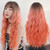Gradient Long Curly Hair Big Wave Chemical Fiber Simulation Hair Women Bangs Full Top Hair Cover(Haze Purple Gradient 68CM)