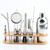 18 in 1 Stainless Steel Cocktail Shaker Set, Oval Bamboo Base, Bar Tool Set, Specification: 550ml