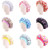 3 PCS K-14 Children Printed Satin Nightcap Adjustable Stretch Hair Care Hat Shower Cap, Size: One Size(White Dots)