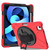 For iPad Air 2022 / 2020 10.9 360 Degree Rotation PC + Silicone Protective Case with Holder & Hand-strap(Red)