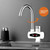 Dynamic Digital Display Instant Heating Electric Hot Water Faucet Kitchen&Domestic Hot&Cold Water Heater EU Plug, Style:Large Elbow