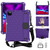 For iPad Air 2022 / 2020 10.9 Honeycomb Design EVA + PC Material Four Corner Anti Falling Flat Protective Shell with Strap(Purple+Black)