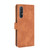 For OPPO Reno3 5G (Japanese Version) Solid Color Skin Feel Magnetic Buckle Horizontal Flip Calf Texture PU Leather Case with Holder & Card Slots & Wallet(Brown)
