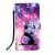 For Samsung Galaxy Note20 Colored Drawing Pattern Plain Weave Horizontal Flip Leather Case with Holder & Card Slot & Wallet & Lanyard(Baby Panda)