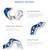 S925 Sterling Silver Ring Blue Starry Sky Plating Gold Open Ring