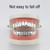 Hip Hop Accessories Gold Tooth Set Real Gold Plating Smooth Upper Eight Lower Six Denture Set(Silver)