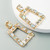 2 Pairs Hollow Geometric Square Earrings Alloy Inlaid Color Rhinestone Earrings(AB Color)