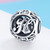 S925 Sterling Silver 26 English Letter Beads DIY Bracelet Necklace Accessories, Style:H