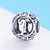 S925 Sterling Silver 26 English Letter Beads DIY Bracelet Necklace Accessories, Style:I