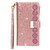 For Samsung Galaxy S20 Multi-card Slots Starry Sky Laser Carving Glitter Zipper Horizontal Flip Leather Case with Holder & Wallet & Lanyard(Rose Gold)