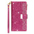 For Samsung Galaxy S10e Multi-card Slots Starry Sky Laser Carving Glitter Zipper Horizontal Flip Leather Case with Holder & Wallet & Lanyard(Rose Red)