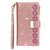 For Samsung Galaxy Note9 Multi-card Slots Starry Sky Laser Carving Glitter Zipper Horizontal Flip Leather Case with Holder & Wallet & Lanyard(Rose Gold)