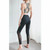 Double Sided Brocade Nude Fitness Pants Mesh Stitching High Waist Yoga Pants (Color:Black Size:S)