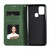 For Samsung Galaxy A21s Lucky Flowers Embossing Pattern Magnetic Horizontal Flip Leather Case with Holder & Card Slots(Dark Green)