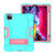 For iPad Pro 12.9 2021 / 2020 / 2019 Contrast Color Silicone + PC Protective Tablet Case with Holder(Mint Green + Rose Red)