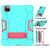 For iPad Pro 12.9 2021 / 2020 / 2019 Contrast Color Silicone + PC Protective Tablet Case with Holder(Mint Green + Rose Red)