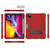 For iPad Pro 12.9 2021 / 2020 / 2019 Contrast Color Silicone + PC Protective Tablet Case with Holder(Red + Black)