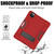 For iPad Pro 12.9 2021 / 2020 / 2019 Contrast Color Silicone + PC Protective Tablet Case with Holder(Red + Black)
