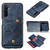For OPPO Realme 6 Double Buckle PU + TPU Shockproof Magnetic Protective Case with Card Slot & Holder(Blue)